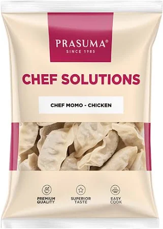 Prasuma Instant Chicken Momo Pack - Premium Quality, Ready to Cook, Non-Veg Frozen Food | peri peri unique